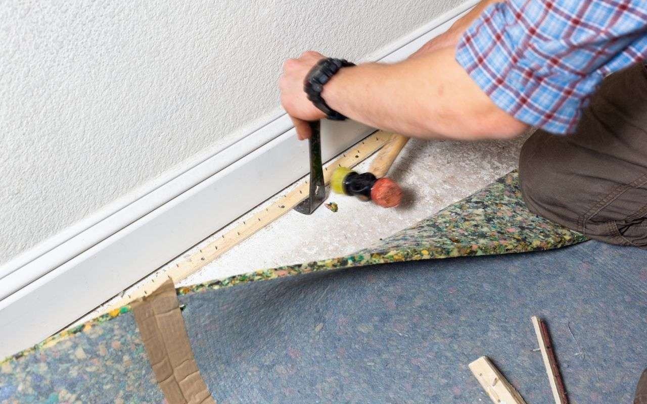 replacing the carpet, and installing hardwood floor