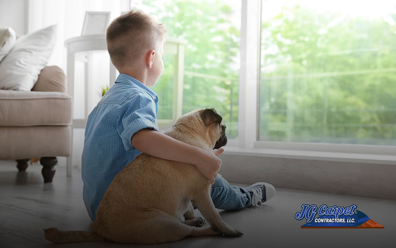 Scratch-resistant flooring for dogs: Perfect for active pets and high-traffic areas.