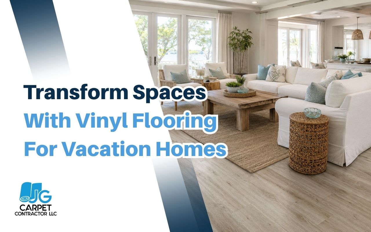 Vinyl flooring for vacation homes in a bright coastal living room