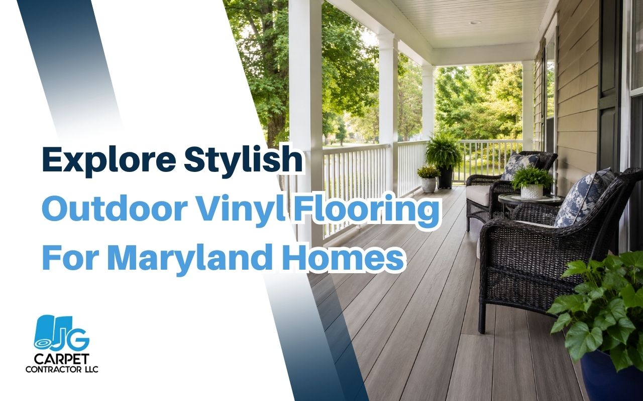 Outdoor vinyl flooring in Maryland for a covered porch