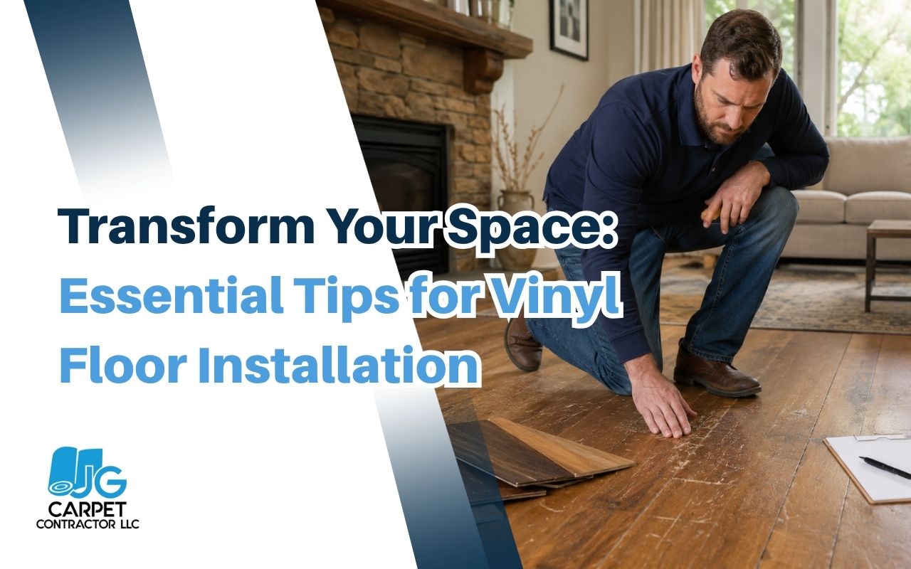 Vinyl floor installation preparation in a Maryland home