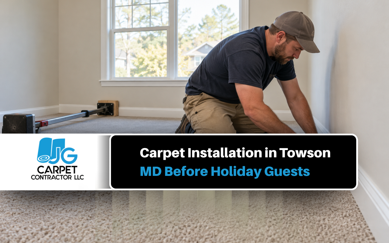 Carpet installation in Towson MD inside a residential bedroom